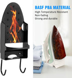 Ironing Board Hanger Wall Mount Ironing Holder Heat Resistant Iron Hanger with Iron Board Rack for Max 5 Inch Width (Black)
