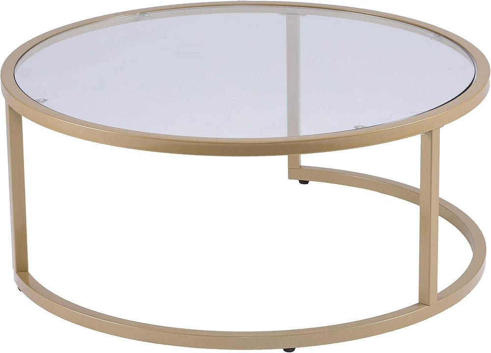 SEI Furniture Evelyn Glam Nesting Coffee Table 2-pc Set, Gold
