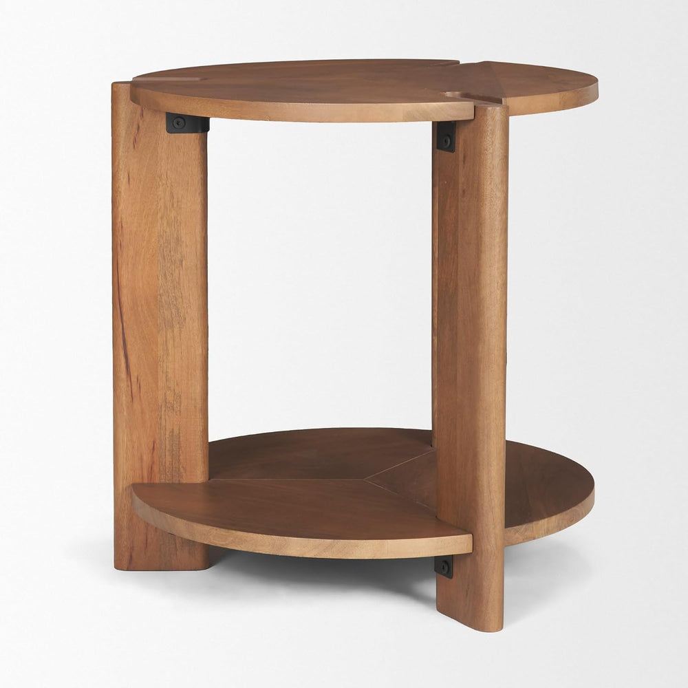 Mercana Hisako Mid Brown Open Round Accent Table