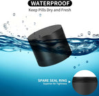 Small Daily Pill Box - Portable Waterproof Metal Pill Case for Pocket or Purse Aluminium Alloy Round Travel Pill Container Medicine Vitamin Organizer Unique Gift