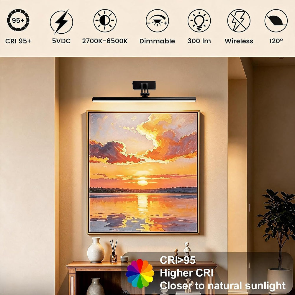 Yuichoy 2 Pack Picture Lights for Wall Battery Operated, 16 inch Wireless Art...