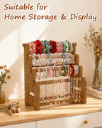 NEEKFOX Wooden Bracelet Holder, 4 Tier Jewelry Bracelet Display Stand, Bracelet Organizer Storage for Bracelets Bangles Scrunchies, Jewelry Organizer Display for Home, Vendors, Craft Shows and Store