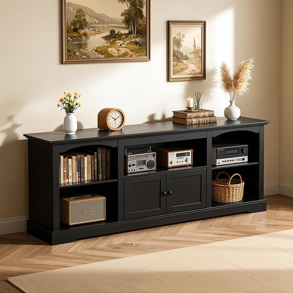 LUCKLIFE 71" TV Stand for TVs up to 80 Inch,Modern Farmhouse Entertainme...