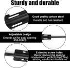 Valet Rod for Closet, Carbon Steel Extending Closet Valet Rod with 4 Hooks & Installation Hardware Heavy Duty Pull Out Hanger Bar Rack Accessories for Hanging Clothes Bathroom Laundry (Black)