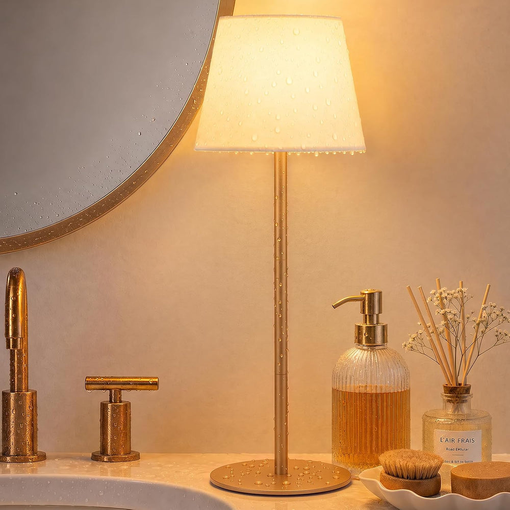Shower Lamp Rechargeable Waterproof Lamp, Cordless Table Lamp for Bathroom