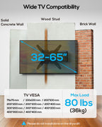USX STAR Corner TV Wall Mount Long Arm TV Mount Bracket for 32-65 Inch TVs, Full Motion Mounts with 29” Articulating Arms Extension & Tilt & Swivel, Holds up to 400x400mm VESA, 80 lbs for 55 65 TVS