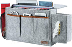 Bedside Caddy, Large Size Bedside Storage Organizer Bedside Organizer Caddy for Magazine Remotes Phone (13.4'' x 18.1'' Tissue box holder, Light Grey)