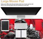 Large Extended Gaming Mouse Pad - Military Soldier Design, Soft Fabric Desk Mat with Non-Slip Rubber Base, Extra Long Mousepad for Gaming, Office, Keyboard & Mouse, 35.43 x 15.75 in