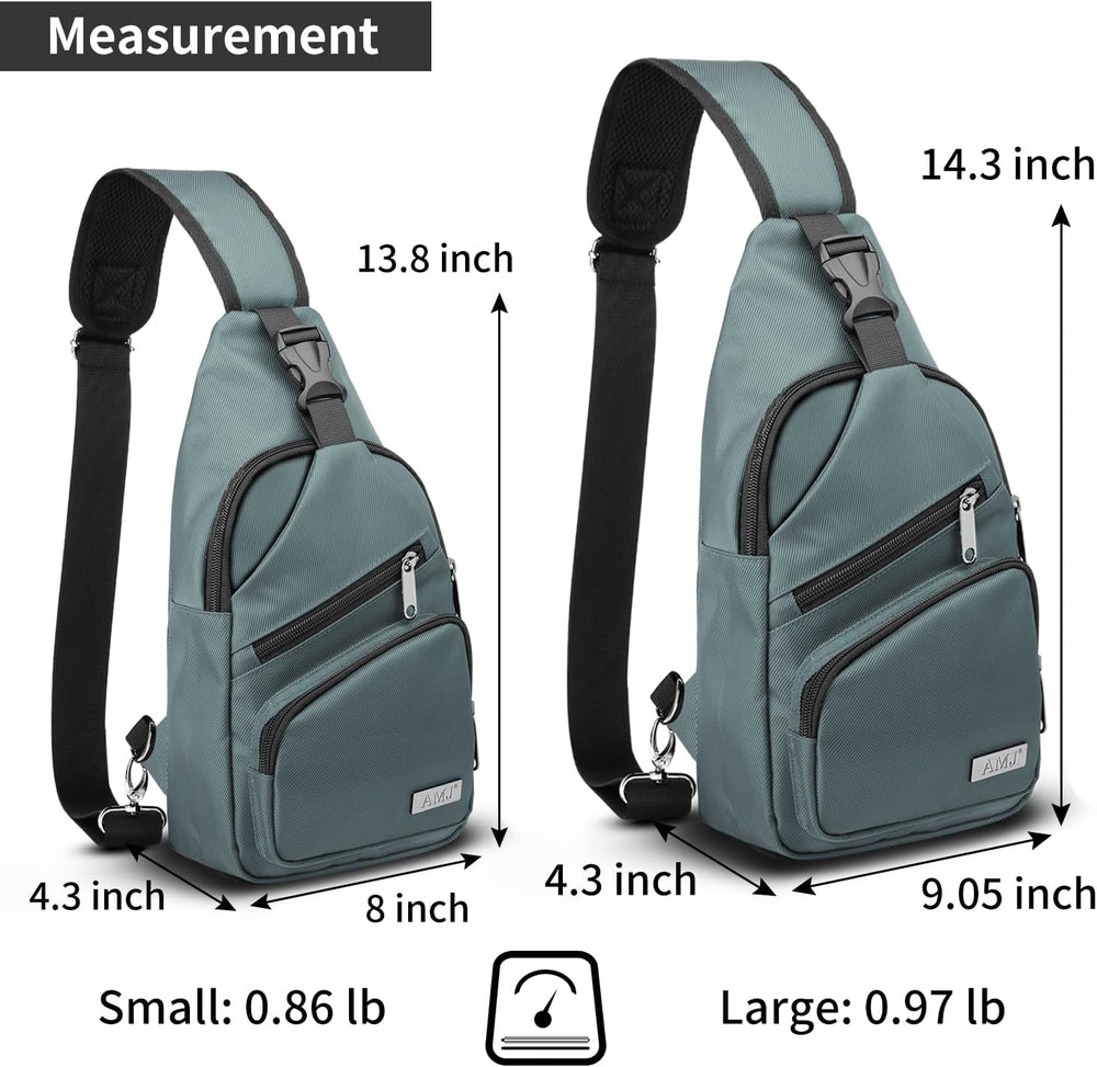 AMJ Crossbody Hiking Casual Sling Bag For Men Women Travel Camping Chest Back...