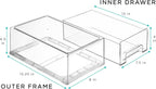 Sorbus Medium Clear Stackable Storage Drawers – 4-Pack Plastic Organizer Bins with Handles – Stackable Pull-Out Storage Drawers for Closet, Pantry, Office, Bathroom, Craft, and Toy Organization
