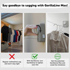 GorillaLine Max - Retractable Clothesline Indoor Outdoor Clothes Line - Heavy Duty Clothes Drying Laundry Line - Wall Mounted Drying Rack - Air Dry Clothing - Max Tighten with GorillaGrip