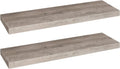HOOBRO Floating Shelves for Wall, Wall Mounted Shelf Set of 2, 31.5" Hanging Shelf with Invisible Brackets, for Wall in Bathroom, Bedroom, Toilet, Kitchen, Living Room, Office, Greige BG80BJP201