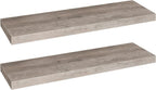 HOOBRO Floating Shelves for Wall, Wall Mounted Shelf Set of 2, 31.5" Hanging Shelf with Invisible Brackets, for Wall in Bathroom, Bedroom, Toilet, Kitchen, Living Room, Office, Greige BG80BJP201