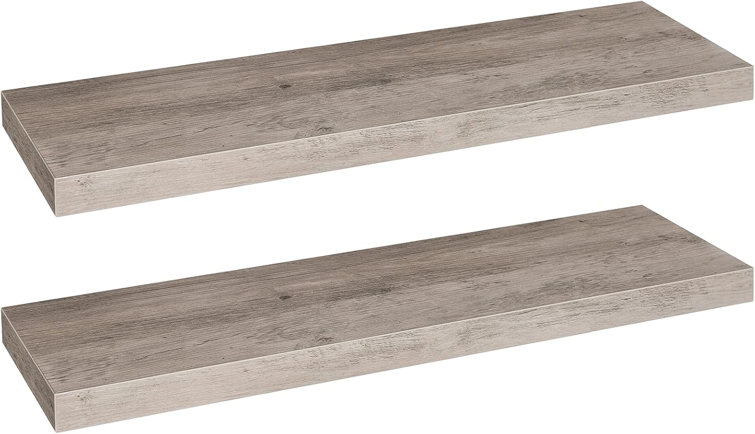 HOOBRO Floating Shelves for Wall, Wall Mounted Shelf Set of 2, 31.5" Hanging Shelf with Invisible Brackets, for Wall in Bathroom, Bedroom, Toilet, Kitchen, Living Room, Office, Greige BG80BJP201