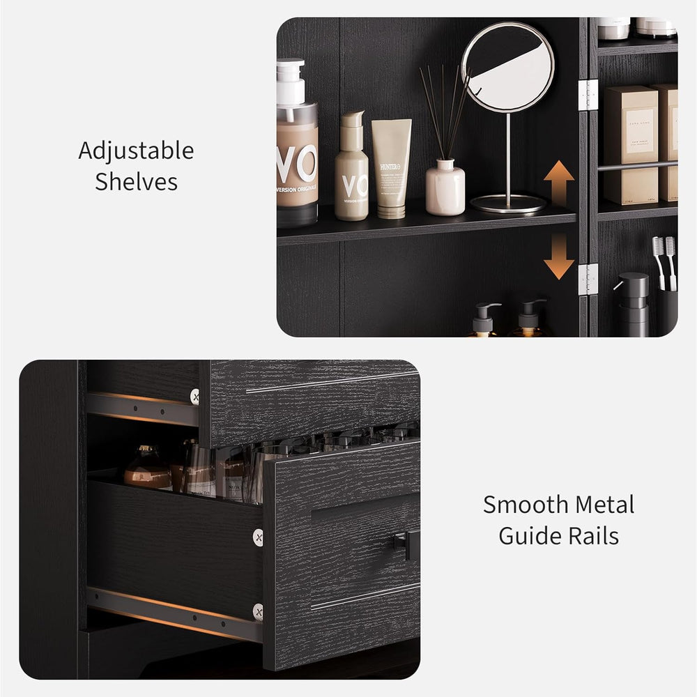 IDEALHOUSE Farmhouse Kitchen Pantry Cabinet - 72" Tall Large Wood Kitche...