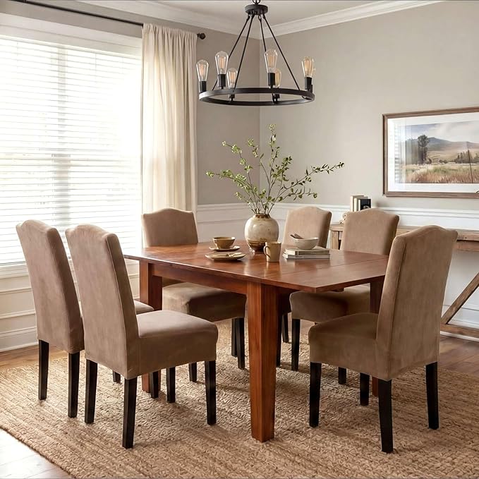 H.VERSAILTEX Velvet Dining Chair Covers Stretch Chair Covers for Dining Room ...