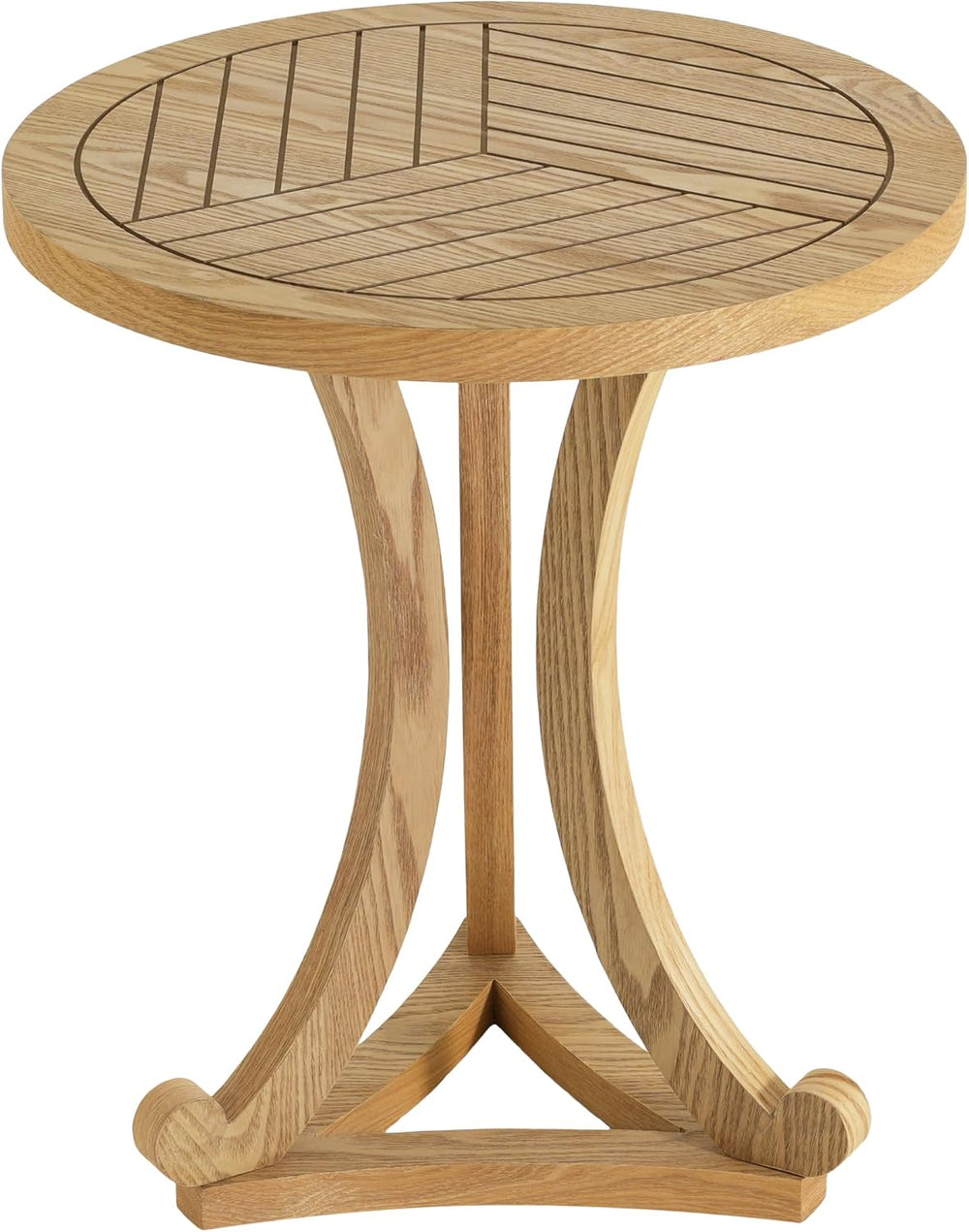 Christopher Knight Home Isele Wood Accent Table with Round Slatted Top Design...
