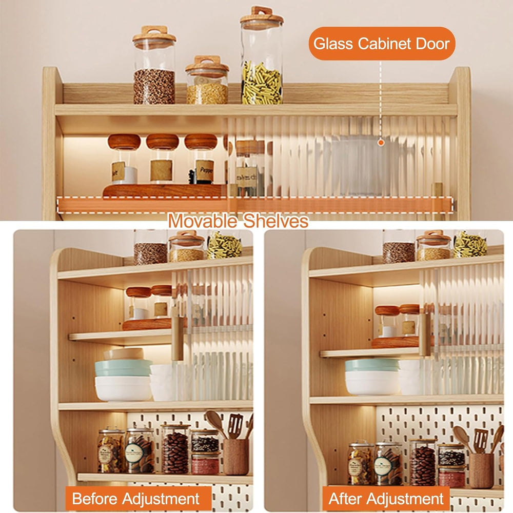 Tall Pantry Cabinet, Wide Kitchen Pantry Storage Cabinet, Freestanding Kitche...