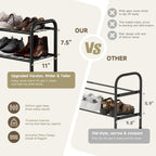 Shoe Rack,Long Shoe Organizer for Closet,4 Tier Shoe Storage for Entryway | Wide Sturdy Metal Free Standing Shoe Shelf