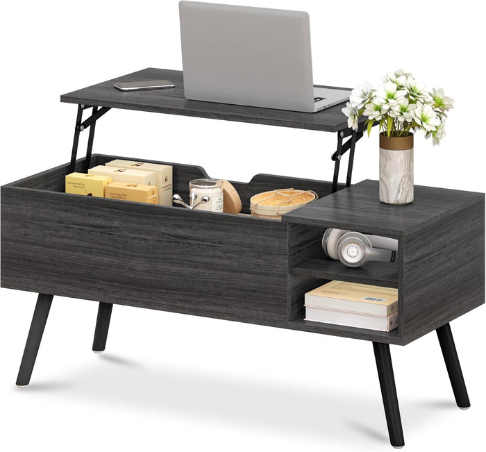 ALINE FURNITURE Gray Coffee Table Lift Top, Dark Grey Coffee Tables