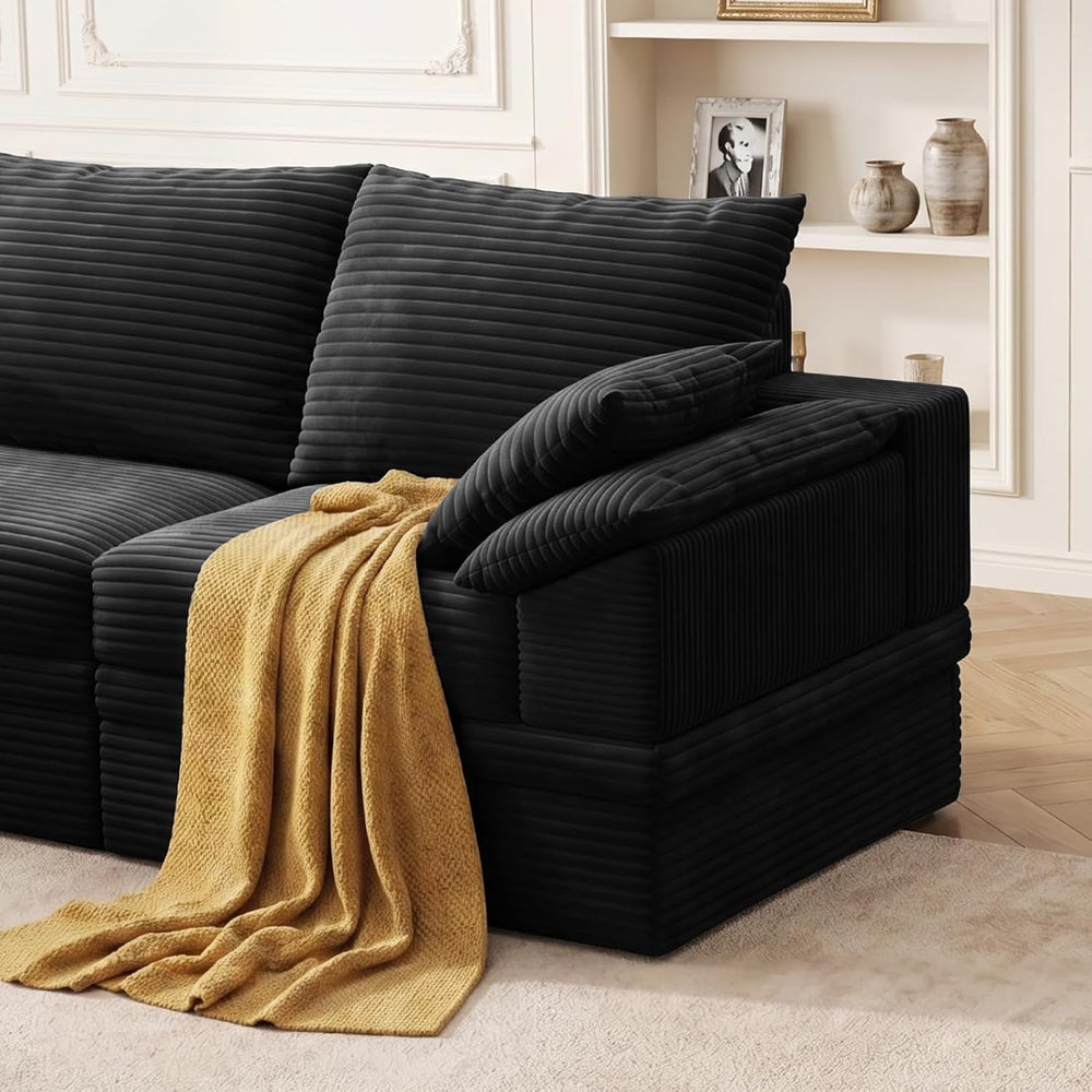 107" Modular Sectional Sofa Couch with Storage,U-Shape 3 Seat Comfy Mode...