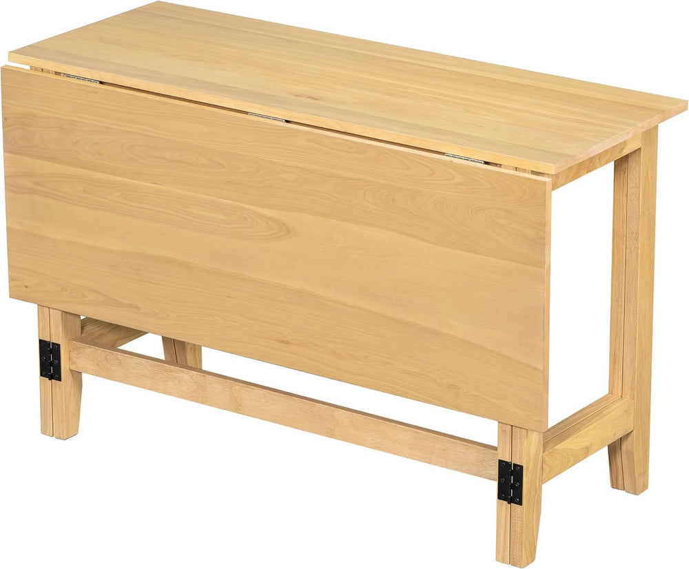 LUMISOL Extendable Dining Room Table for 4, Small Folding Drop Leaf Kitchen D...