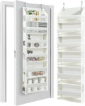 HOMELUX THEORY Over The Door Organizer Hanging - 50lbs Load 6 Large Front & 12 Side Pockets, 1 Pack Over The Door Shoe Organizer, Hanging Closet Organizer For Toys, Diaper - Sewing Organizers (Ivory)