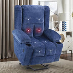 Electric Power Lift Recliner Chair,Reclining Chair with 8 Massage for Elderly,Recliner Single Sofa with 2 Cup Holders,Side Pockets,USB Charge Port,Remote Control for Living Room,Bedroom,Blue