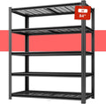 55.12" W Father&I 5-Shelf Industrial Adjustable Heavy-Dudy Tall Metal Garage Storage Shelves Shelving Units/Steel Wire Rack System (Commercial) for Basement/Shop, 84" H*55.12" W*24" D*, Black