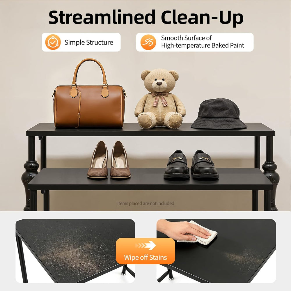 Retail Display Tables,2-Piece Set Modern Nesting Tables, Metal Shoe Handbag R...