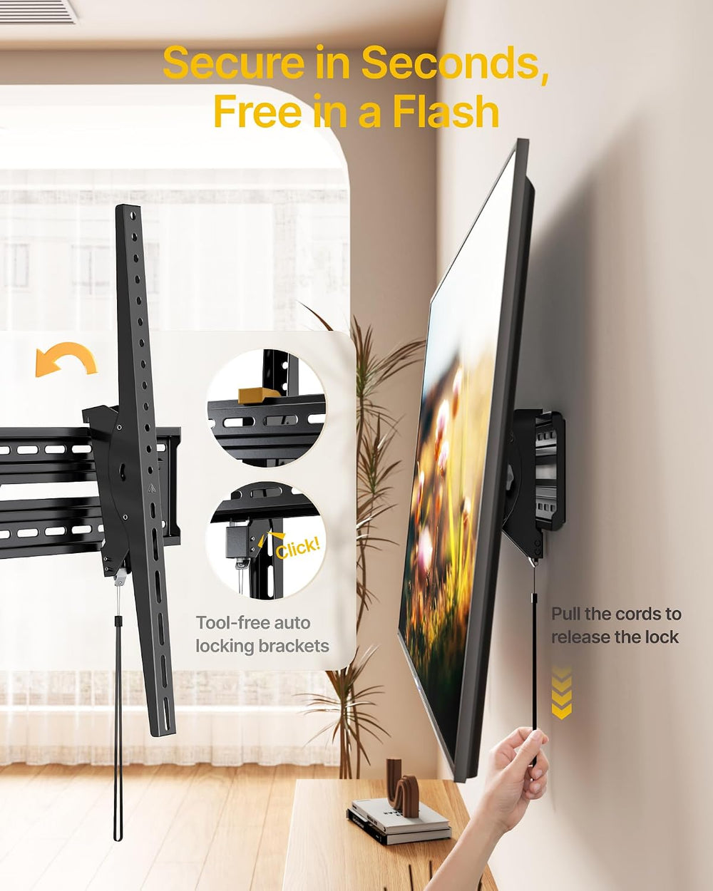 monTEK Heavy Duty Tilting TV Wall Mount for 50-100 Inch TVs up to 220lbs | 4X...