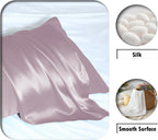 Mulberry Silk Pillow Cases for Hair and Skin King Size Silk Pillowcase with Zipper Soft Breathable Smooth Cooling Satin Silk Pillow Covers for Sleeping (Lavender,20"X 36",1Pcs)