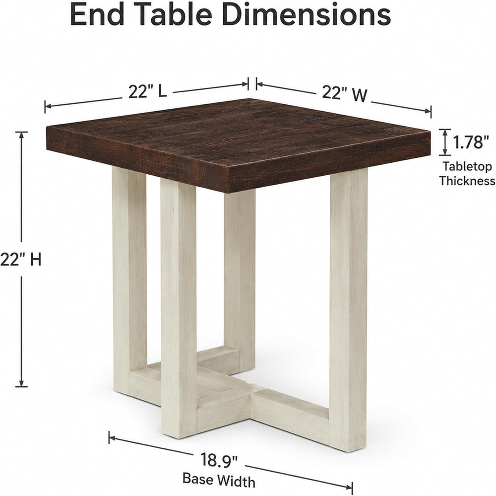 3-Piece Coffee Table Set, Modern Living Room Furniture with Geometric Cross B...