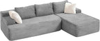 Hobestluk Modular Sectional Sofa Couches L-Shape Couch 3 Seat Modular Sofa Memory Foam Sectional Couches for Living Room, Cloud Couch with Oversized Chaise (96“ Right Facing)
