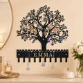 Jewelry Organizer Earring Holder Tree of Life Wall Mounted or Hanging Necklace and Bracelet Holder Metal Jewelry Display with Hooks for Studs Mother’s Day Gift for Women Mom Wife Daughter (Style2)