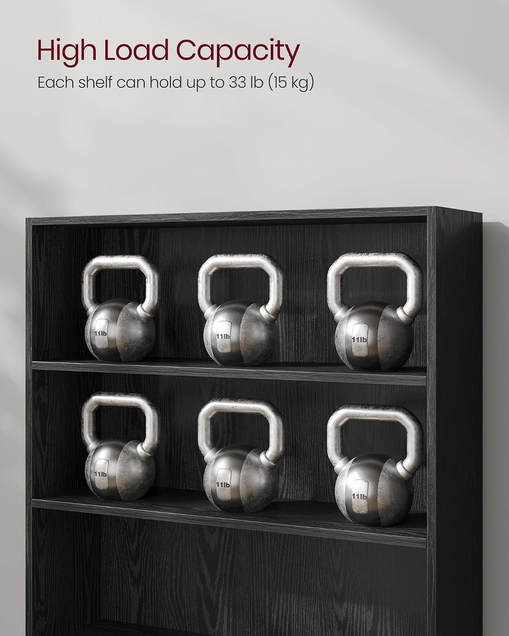 VASAGLE 3-Tier Bookshelf, Storage Organizer, 31.5 x 9.5 x 32 Inches