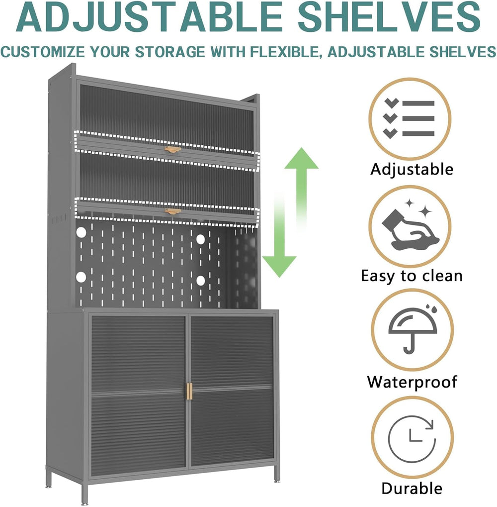 Anwick 73'' Tall Kitchen Pantry Storage Cabinet, Modern Buffet Cabine...
