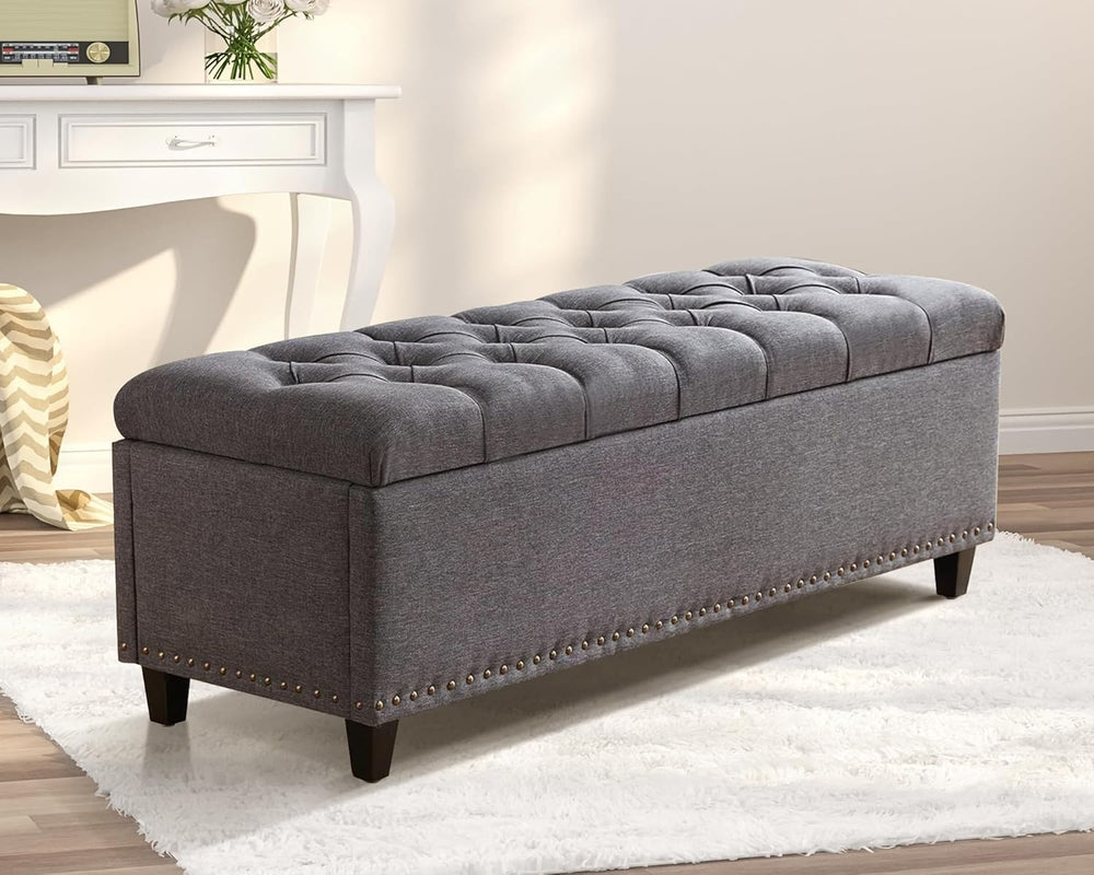 Ottoman with Storage, 51" Storage Bench Ottoman for Bedroom, End of Bed ...