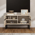WAMPAT Modern TV Stand for TVs Up to 40 Inch, Entertainment Center Media Console with Storage Cabinet, TV Console for Living Room, Light Oak