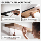 Homeforia 12 inch Golden Oak Floating Shelf, High End Solid Real Wood 12inch Small Floating Shelves for Wall Mounted, Oak Wooden 12in Floating Shelves, Heavy Duty Bracket, 12 X 6.5 X 1.75 in, Set of 4