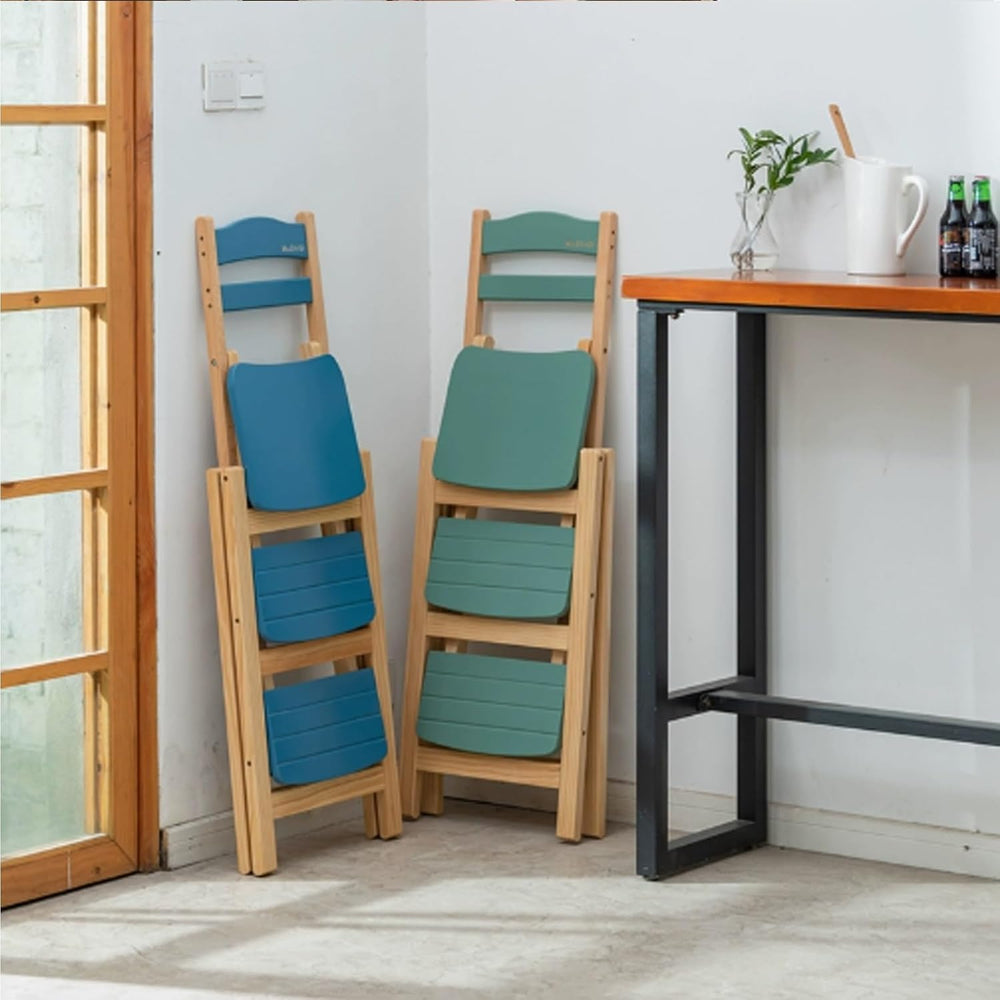 Height Foldable Stool Tall Stool,Solid wood Folding Bar Stool 3 Step Indoor L...