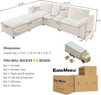 EASE MOOSE Oversized U Shape Sectional Modular Sofa,Wide Deep seat Sectional Sofa,FSC Certified Comfortable Chenille Cloud Modular Sofa