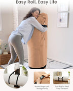 ZonLi Japanese Floor Futon Mattress Queen Size 60"x 80",100% Cotton Cover 4'' Thicken Tatami Mattress,Foldable Sleeping Pad,Portable Dormitory Tatami Mat,Roll Up Floor Lounger Bed for Adult (Burro)