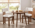 HNY Modern Farmhouse Boucle Sherpa Dining Chairs Set of 2, White Fabric Upholstered Dining Room Kitchen Chairs with Natural Wood Frame & Curved-Back, Armless Accent Wood Chairs for Dining Living Room
