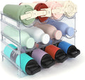 Water Bottle Organizer - 3 Pack Clear Stackable Bottle Storage Rack and Wine Rack for Stanley Yeti Bottle and Other Tumbler Organizer for Kitchen Cabinets, 3 Tier Hold 12