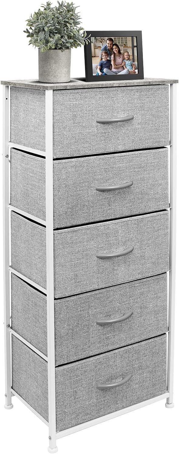 Sorbus Nightstand with 5 Drawers - Bedside Furniture & Night Stand End Ta...
