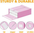 SpaceAid 4 Pack Bed Sheet Organizers and Storage, Foldable Sheet Organizer for Linen Closet, Sheets Set Folder Keeper with Window XL (Queen & King Size) Bedding Container (Pink, 4 Pack)
