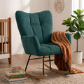 Nursery Rocking Chair, Rocking Chairs for Nursery, Green | Glider Rocker, Anti-Tip Safety Design, 440 Lb Weight Capacity, Cotton Fabric Cover, Padded Seat, for Living Room Bedroom