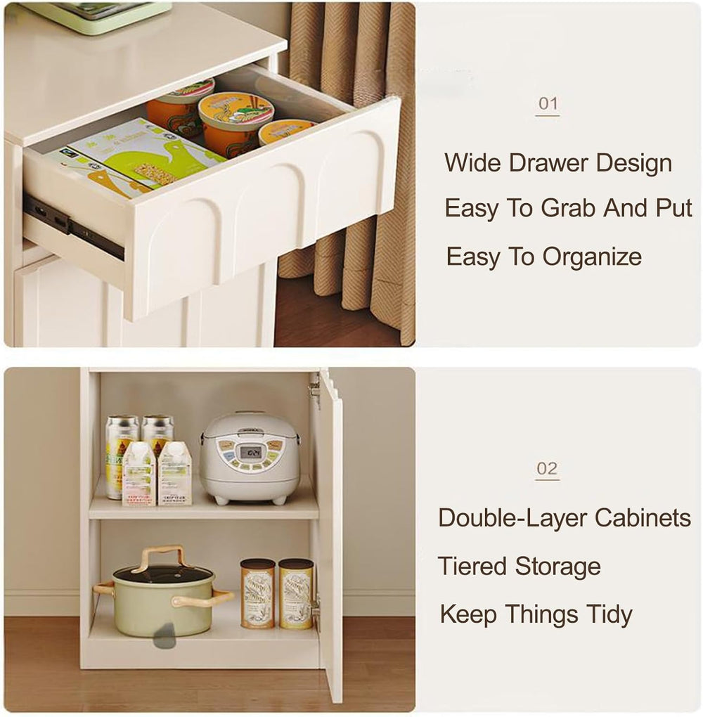 Kitchen Pantry Storage Cabinet with Drawer, Tall Kitchen Storage Hutch Cabine...