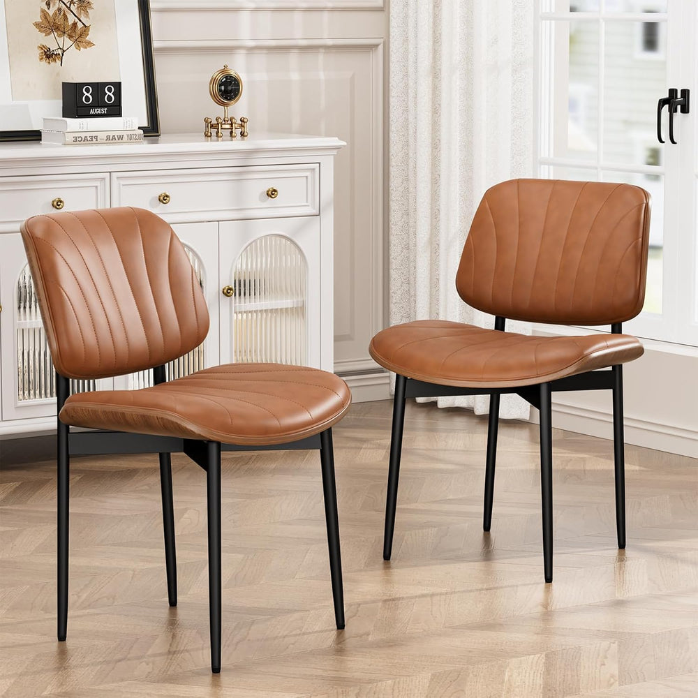 YaFiti Dining Chairs Set of 2, Mid Century Modern PU Leather Kitchen Chairs |...